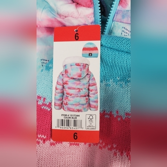 Snozu Winter Puffet Cotton‎ Candy Colors  Jacket with hat Size 6 - Picture 16 of 16